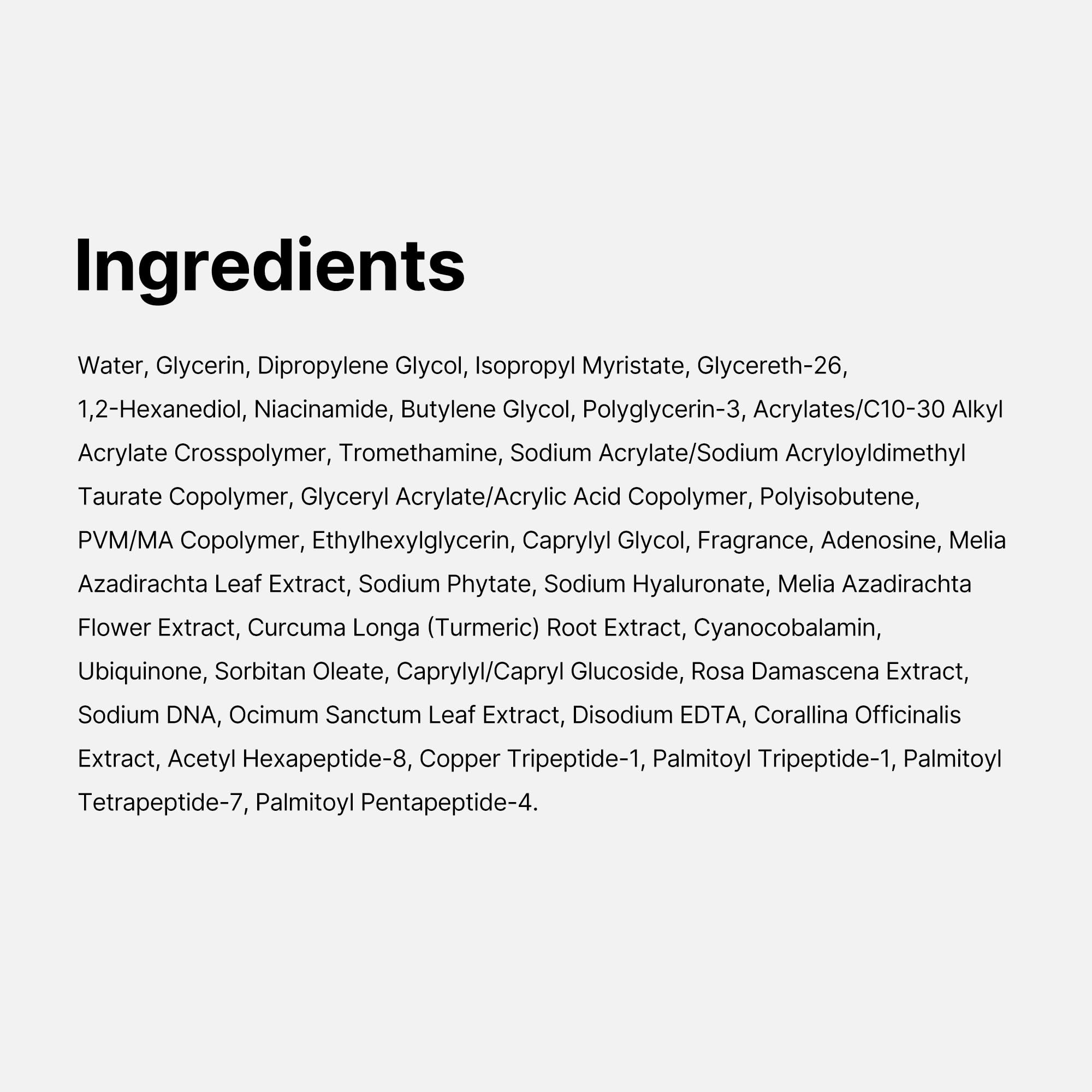 medicube etiqueta y lista de ingredientes visibles y fáciles de leer