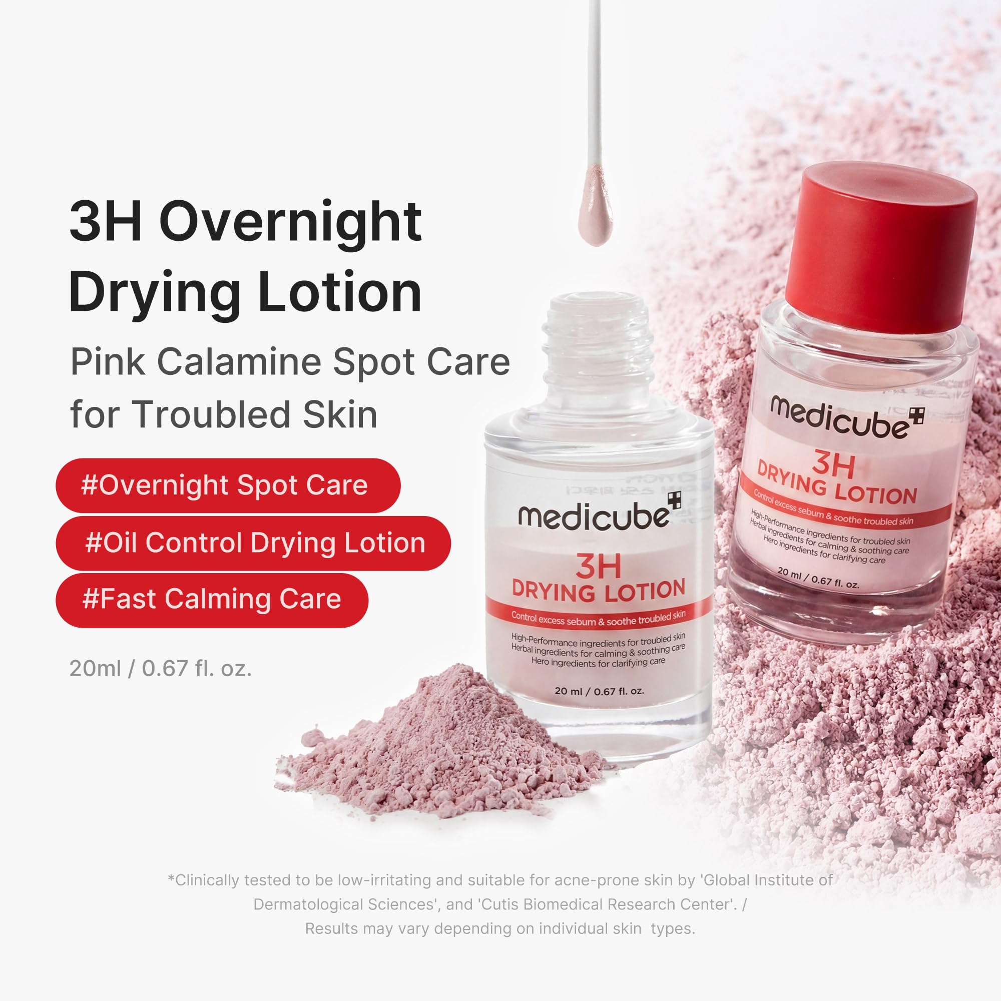 medicube primer plano del polvo rosa que absorbe exceso de grasa