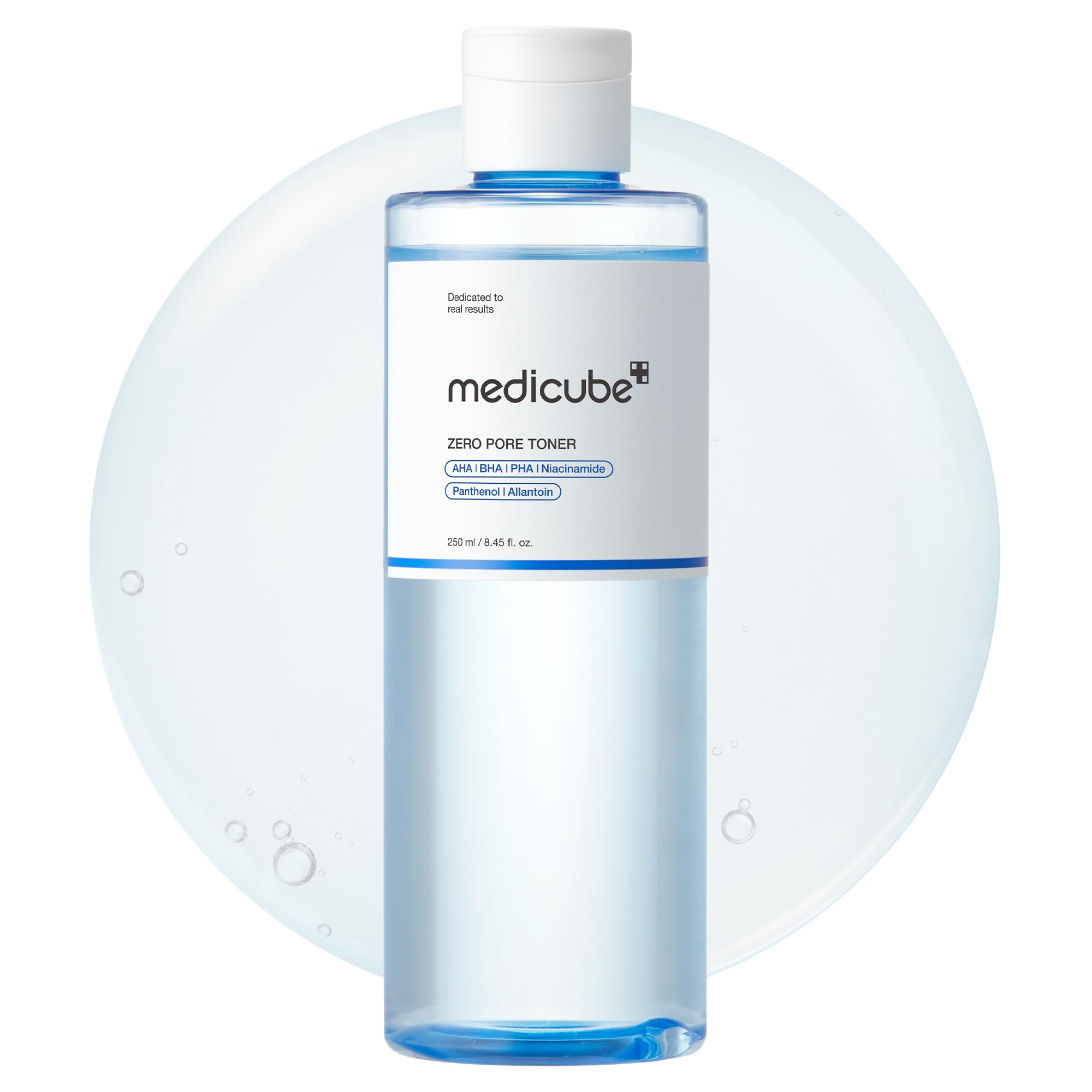 medicube botella frontal mostrando diseño y práctica presentada