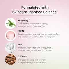 medicube gota de serum sobre cuero cabelludo para aplicación precisa