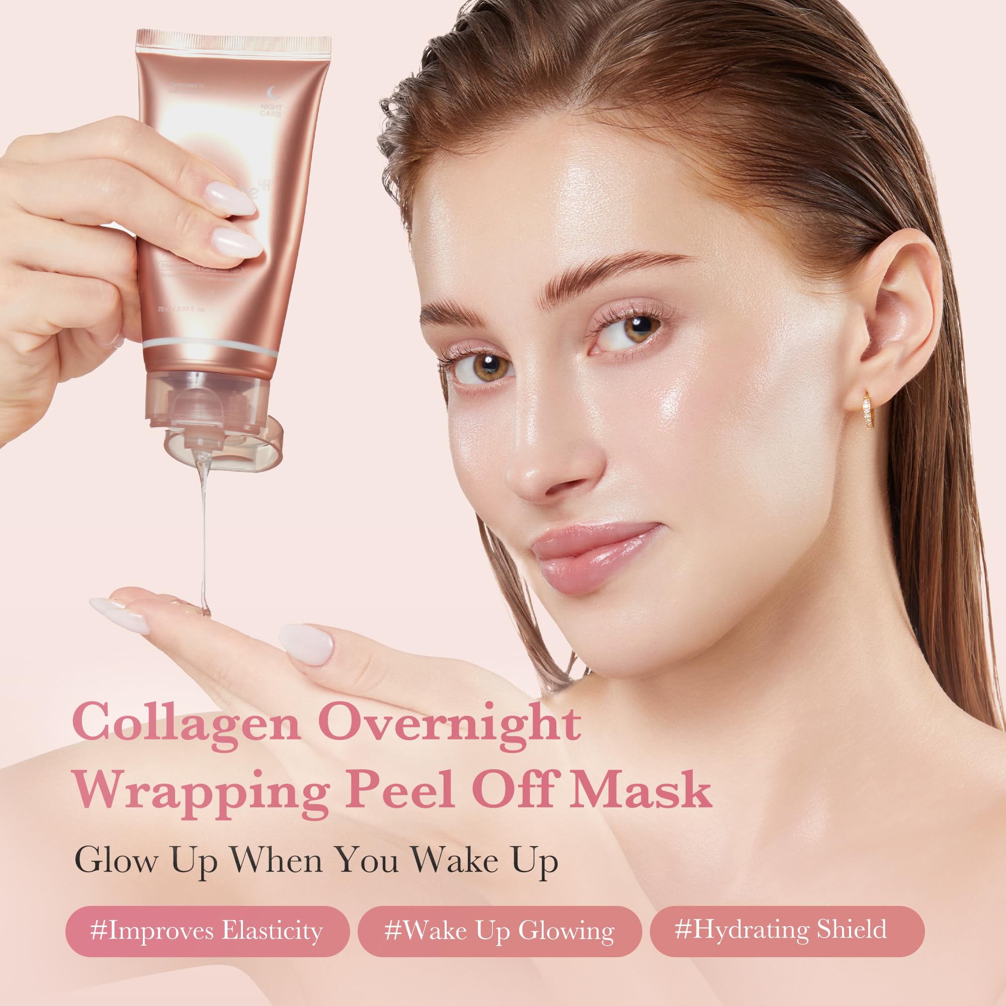 medicube mascarilla aplicada en rostro para tratamiento nocturno eficaz