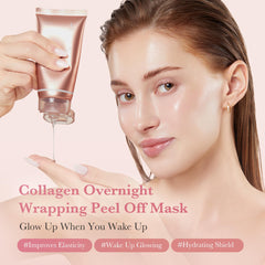 medicube mascarilla aplicada en rostro para tratamiento nocturno eficaz