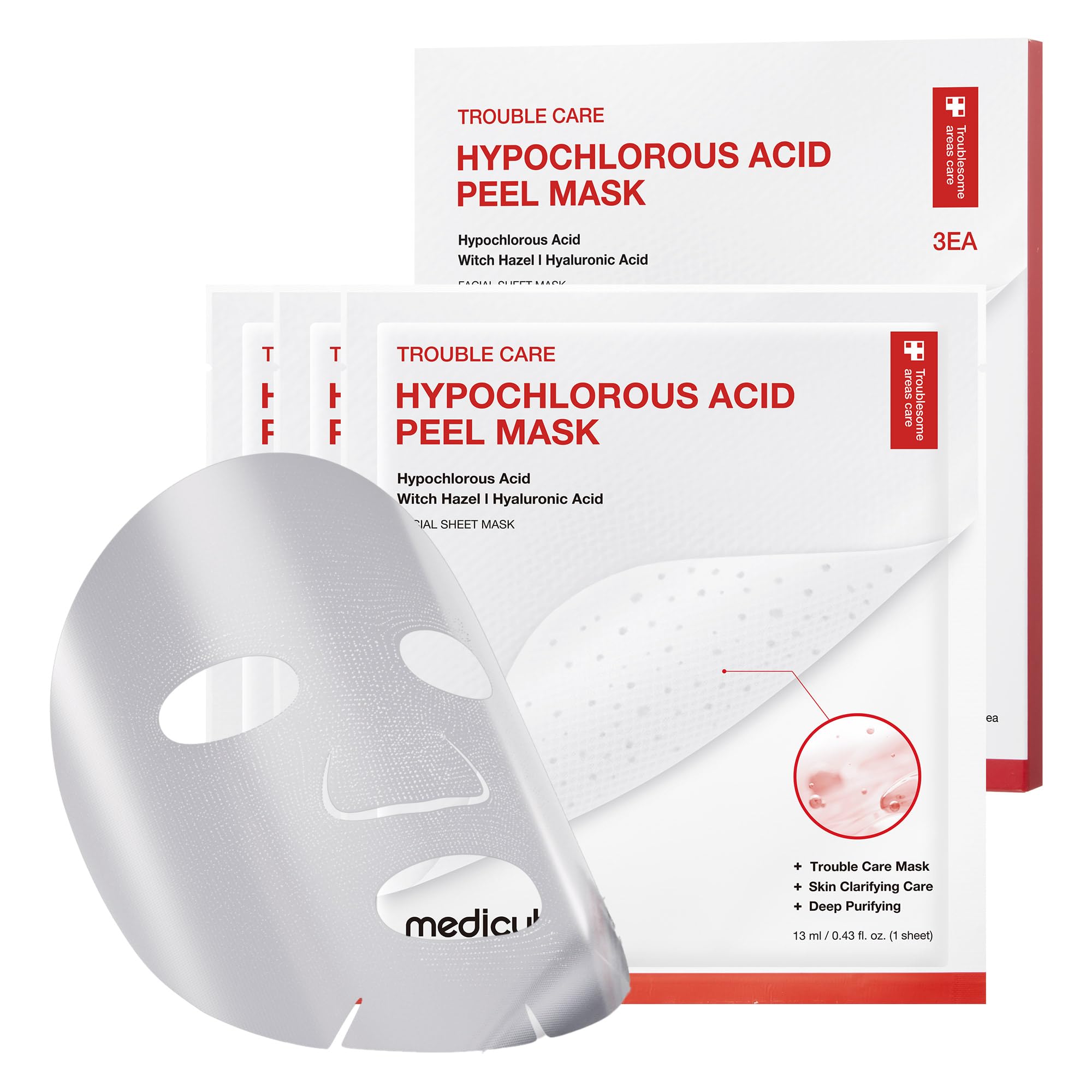 medicube mascarilla peel-off frontal mostrando el diseño y la hoja