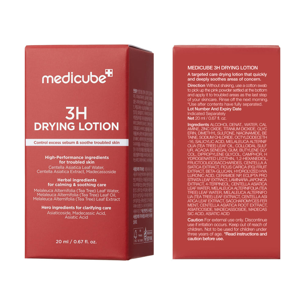 medicube envase abierto mostrando el interior y accesorios de aplicación