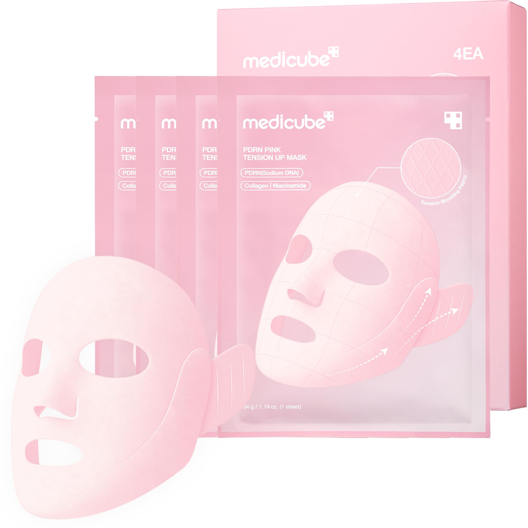 medicube empaque frontal mostrando la mascarilla y aporte de contorno
