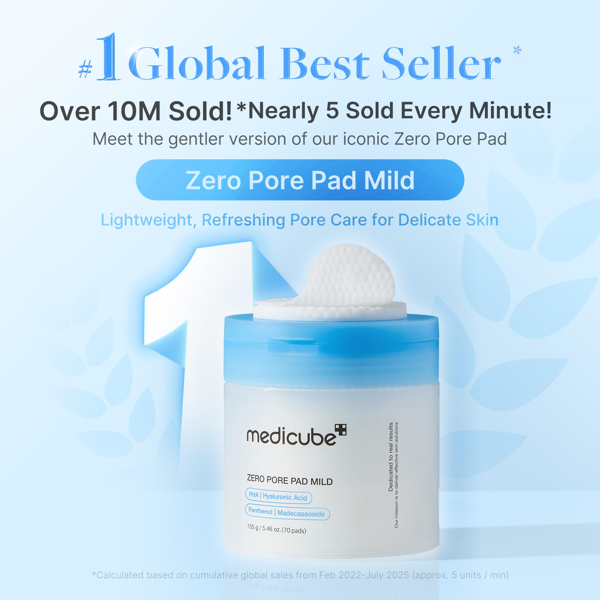 medicube tapa abierta con pads visibles para extracción fácil y orden