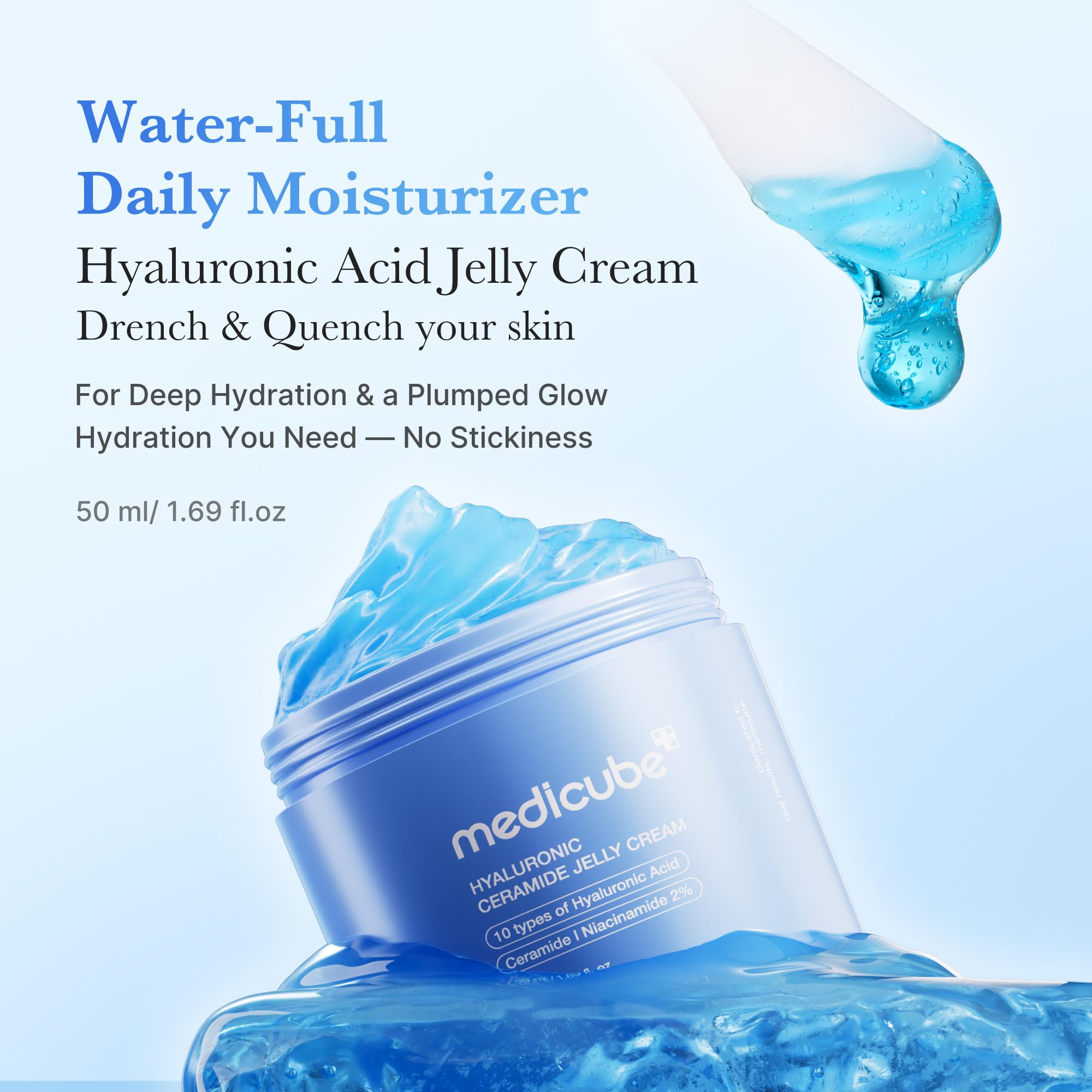 medicube textura jelly en primer plano, aspecto ligero y fresco