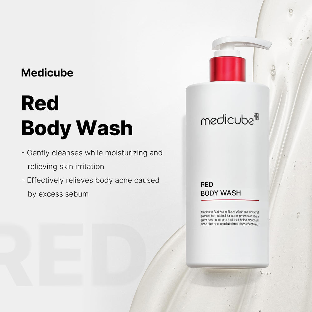 medicube textura del gel en primer plano, revela consistencia suave y malteada
