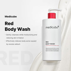 medicube textura del gel en primer plano, revela consistencia suave y malteada