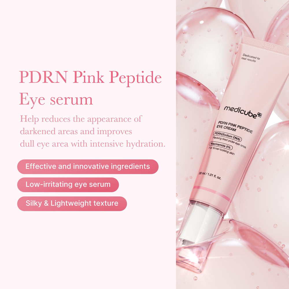 medicube textura del sérum en close-up, revela absorción ligera y sedosa