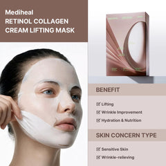 MEDIHEAL aplicación de la mascarilla en rostro para efecto reafirmante