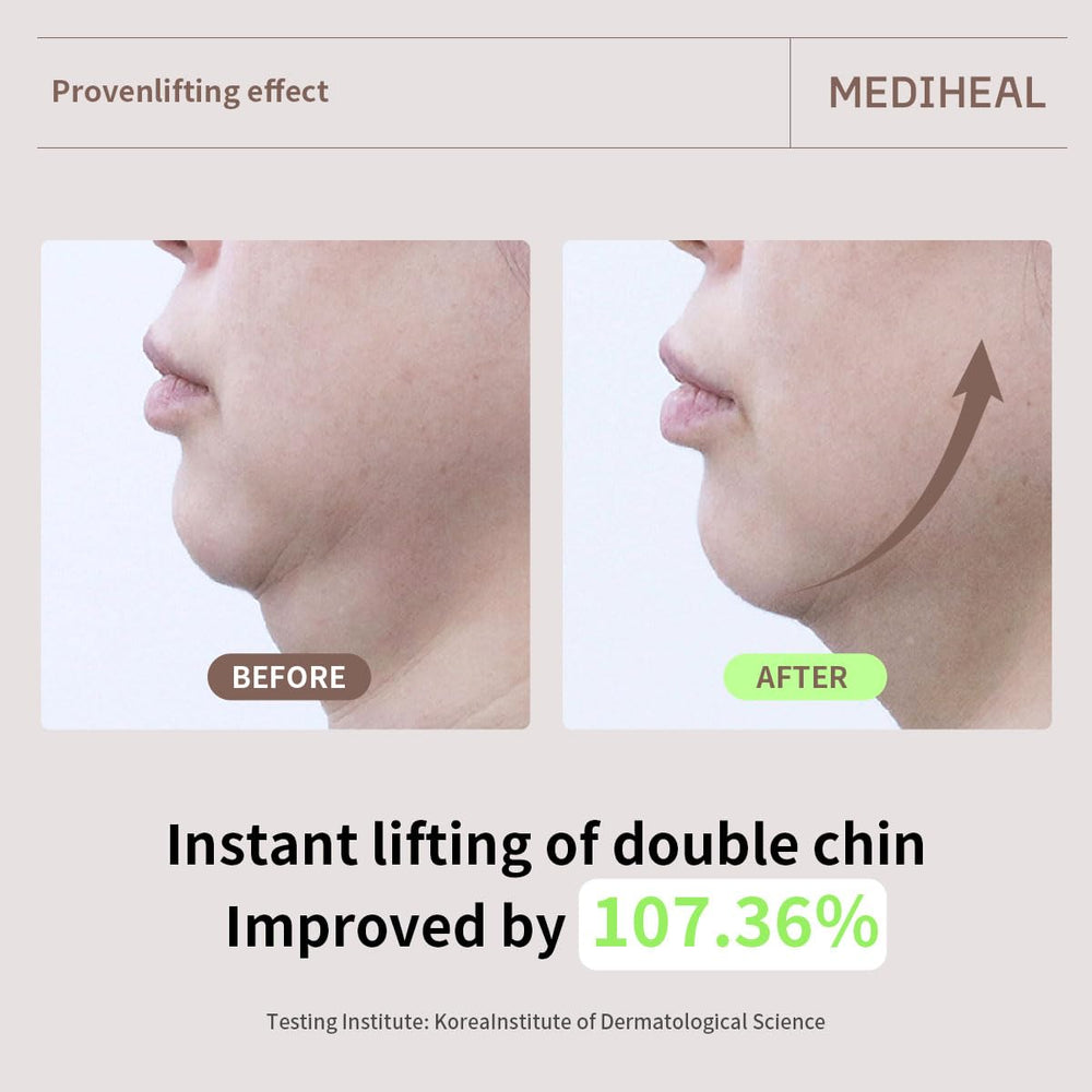 MEDIHEAL etiqueta con ingredientes clave visible, claridad informativa