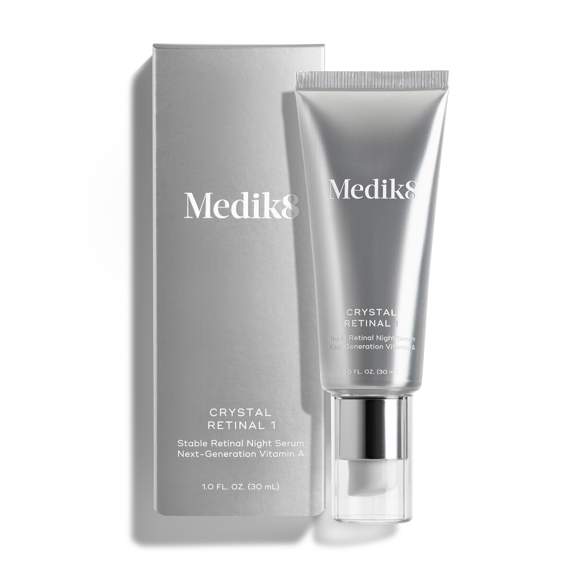Medik8 Crystal Retinal 1 botella frontal mostrando diseño y dosis