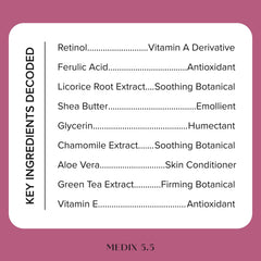 Medix 5.5 etiqueta con ingredientes clave y beneficios antioxidantes