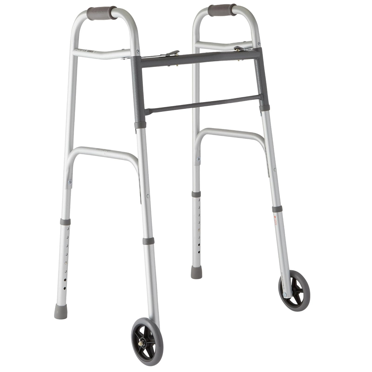 Medline andador frontal mostrando armazón de aluminio y estabilidad
