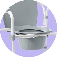 Medline commode plegado compacto ideal para almacenamiento y traslado
