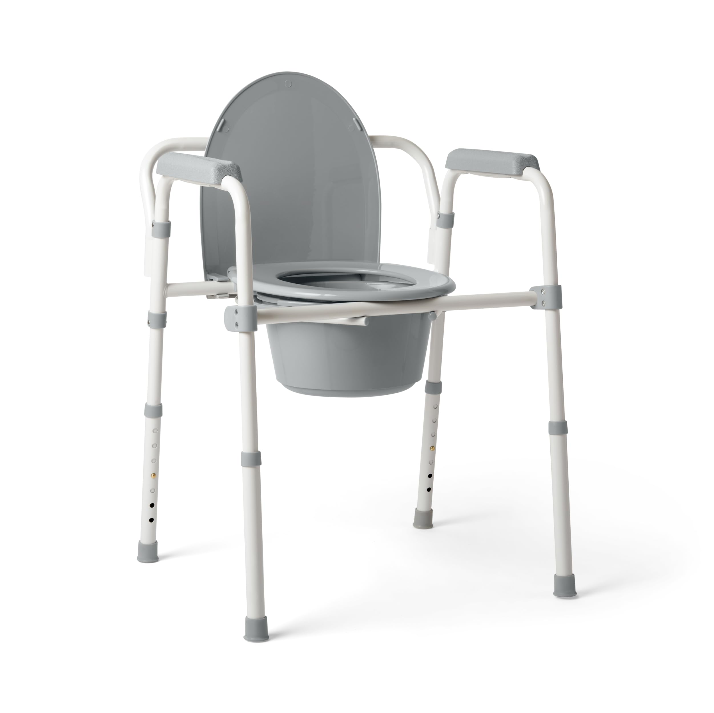 Medline cómoda vista frontal con asiento y brazos, seguridad y estabilidad