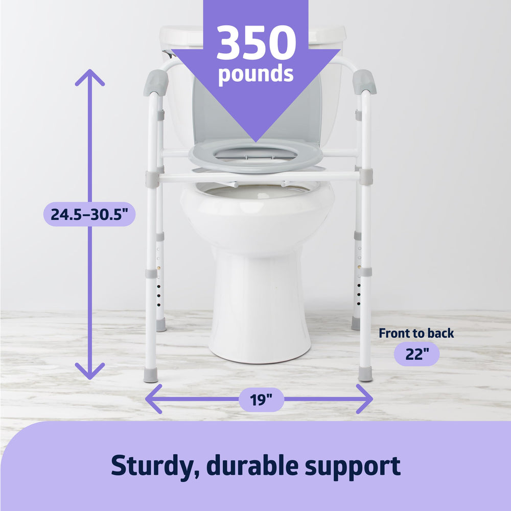 Medline detalle del asiento plástico contorneado, fácil limpieza y confort
