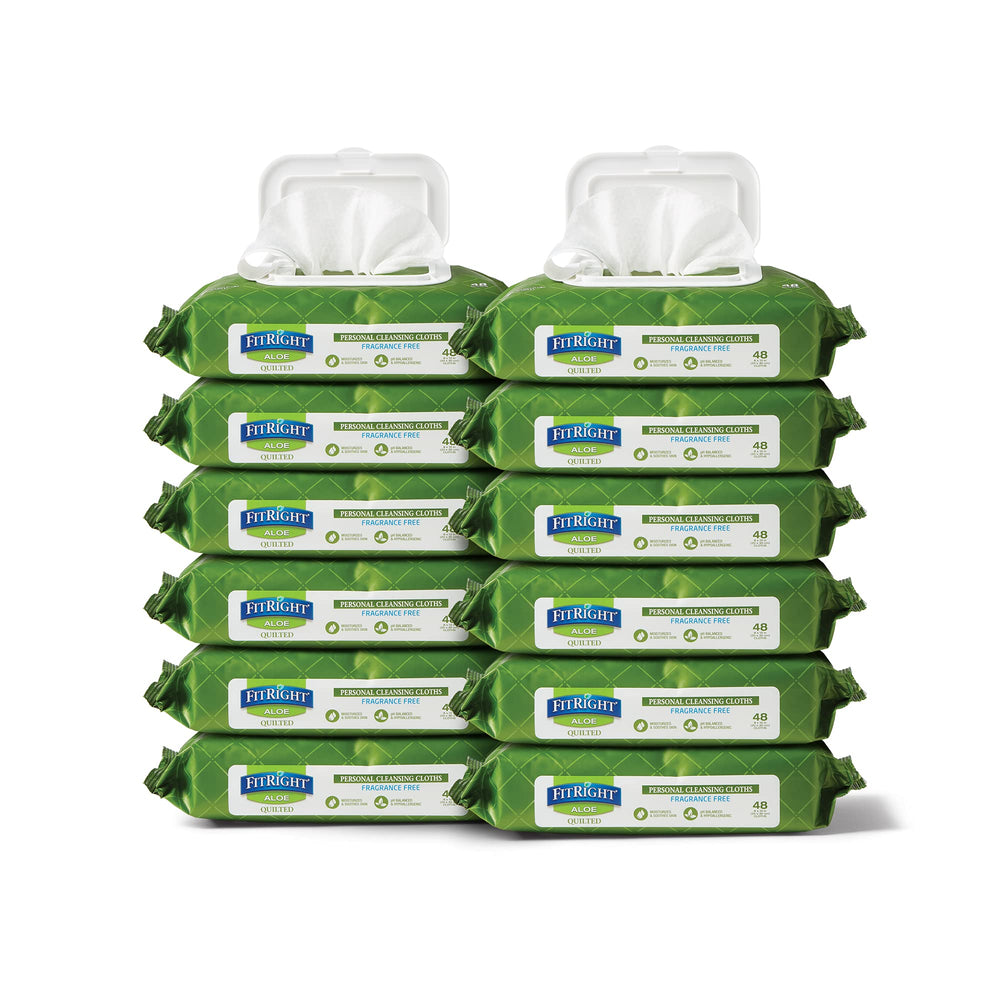 Medline FitRight textura acolchada en primer plano, limpieza suave y efectiva