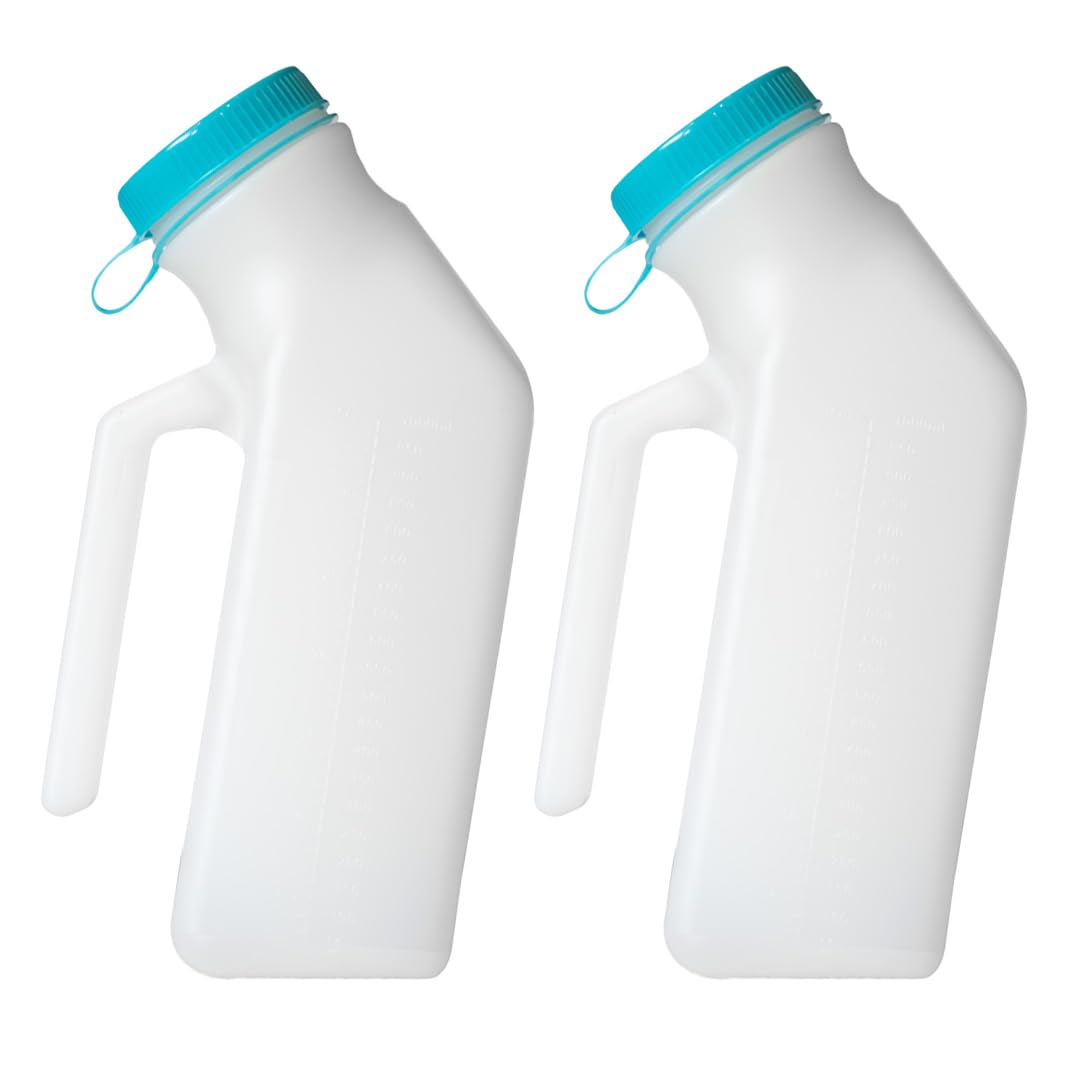 MedVance urinario frontal 1000 mL mostrando capacidad y sello, facilita uso seguro