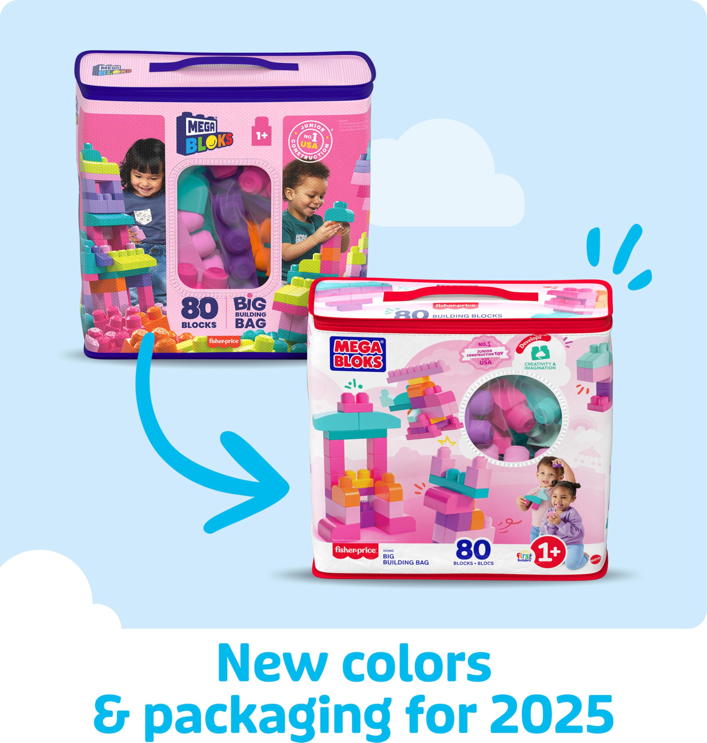 Mega Bloks primer plano de textura y bordes seguros para tocar