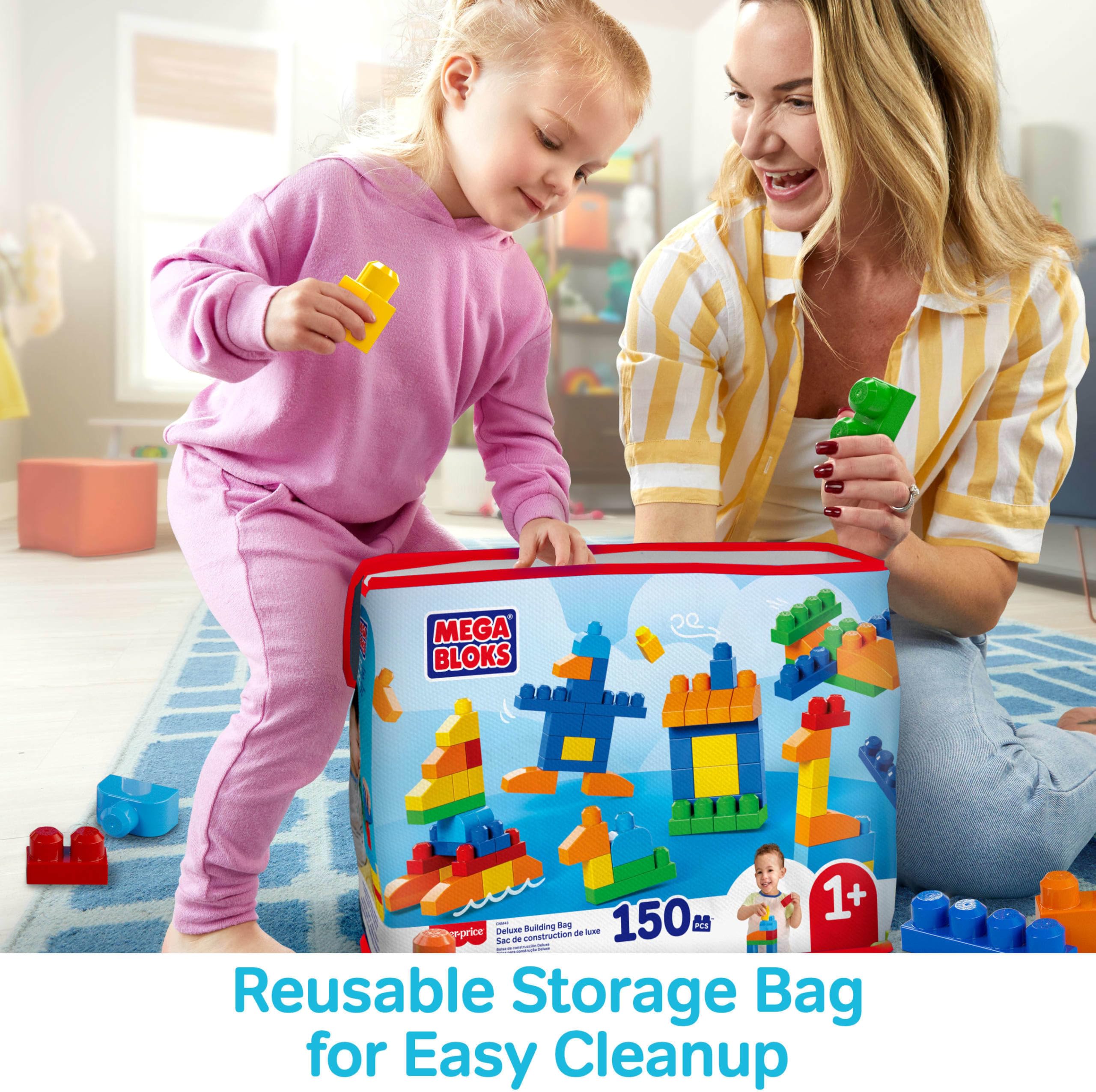 Mega Bloks bolsa llena para guardar rápido y ordenar juguetes