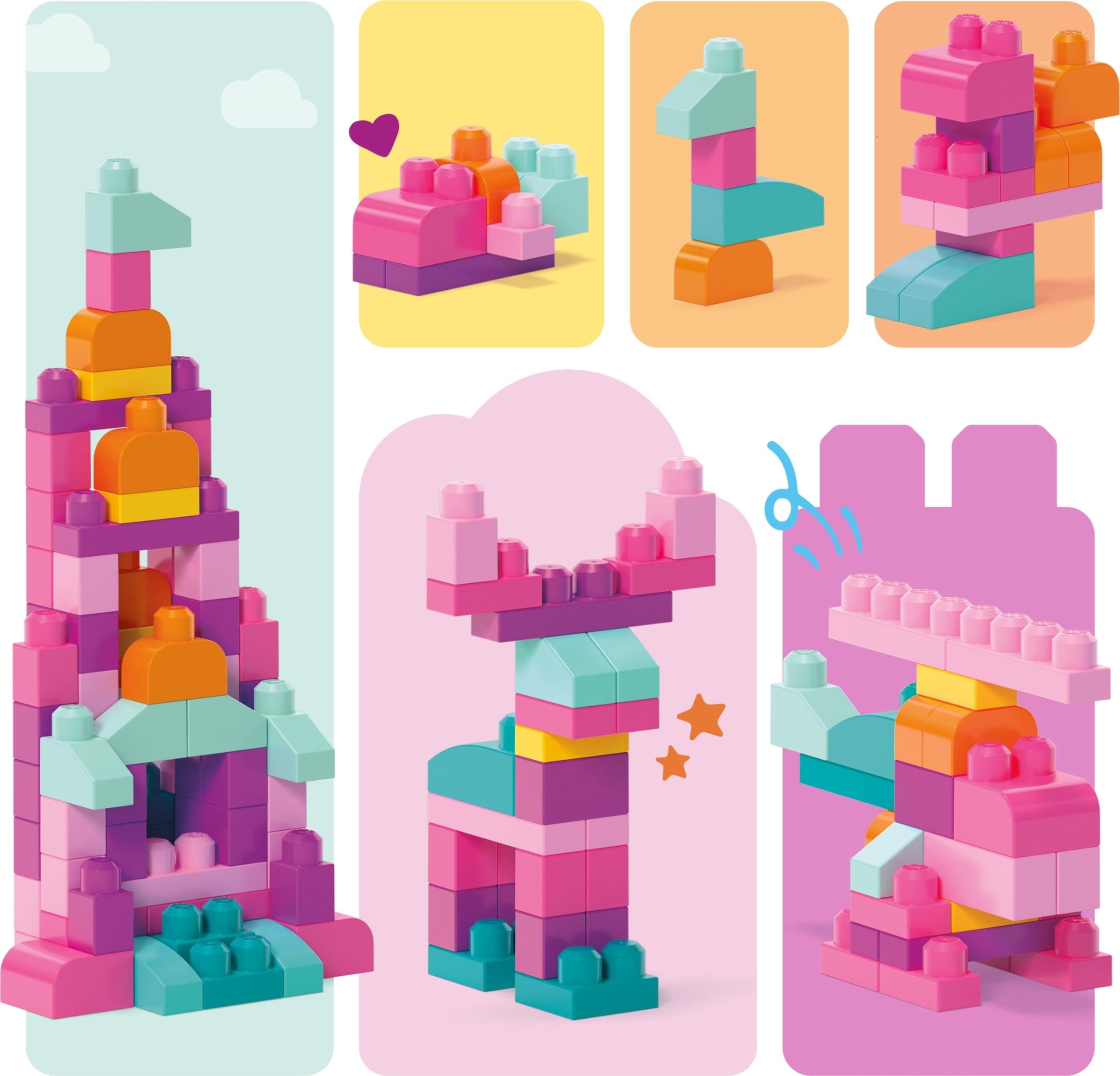 Mega Bloks comparación de tamaño con juguete infantil para escala