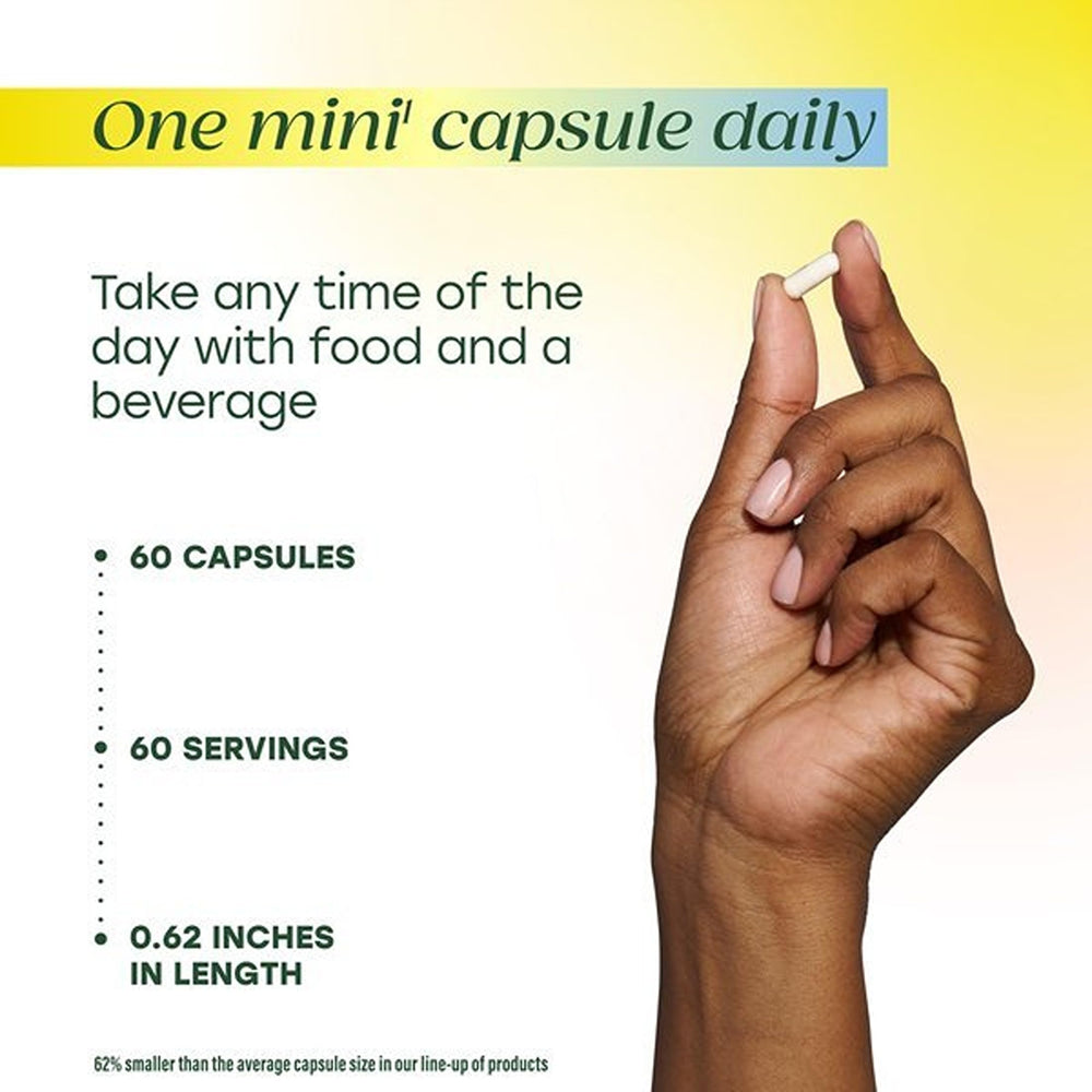 Cápsula MegaFood D3 K2 junto a una comida para mejorar absorción