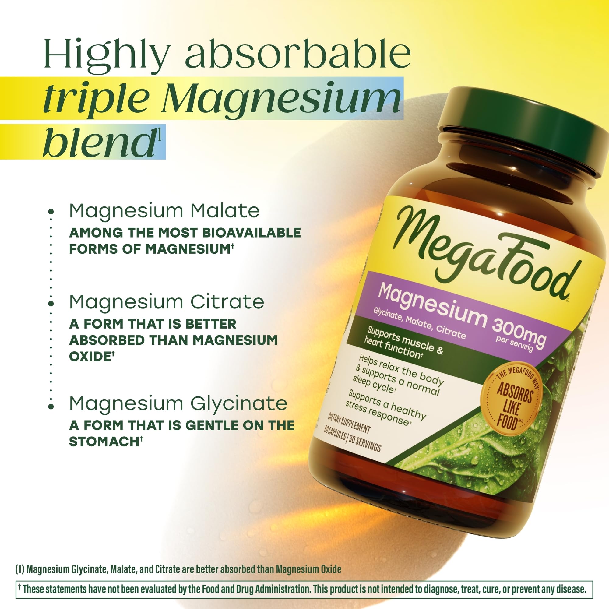 MegaFood etiqueta con lista de ingredientes y certificaciones visibles