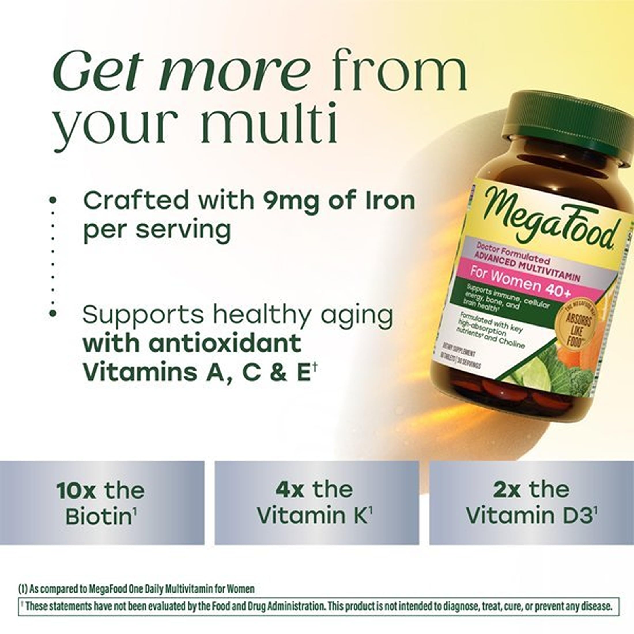 MegaFood etiqueta nutricional detallada con vitaminas y minerales