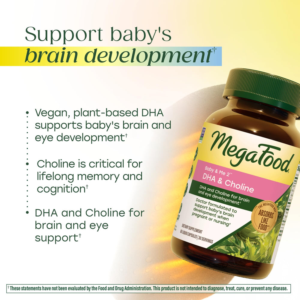MegaFood algas y limón imagen de ingredientes y perfil vegetal del DHA