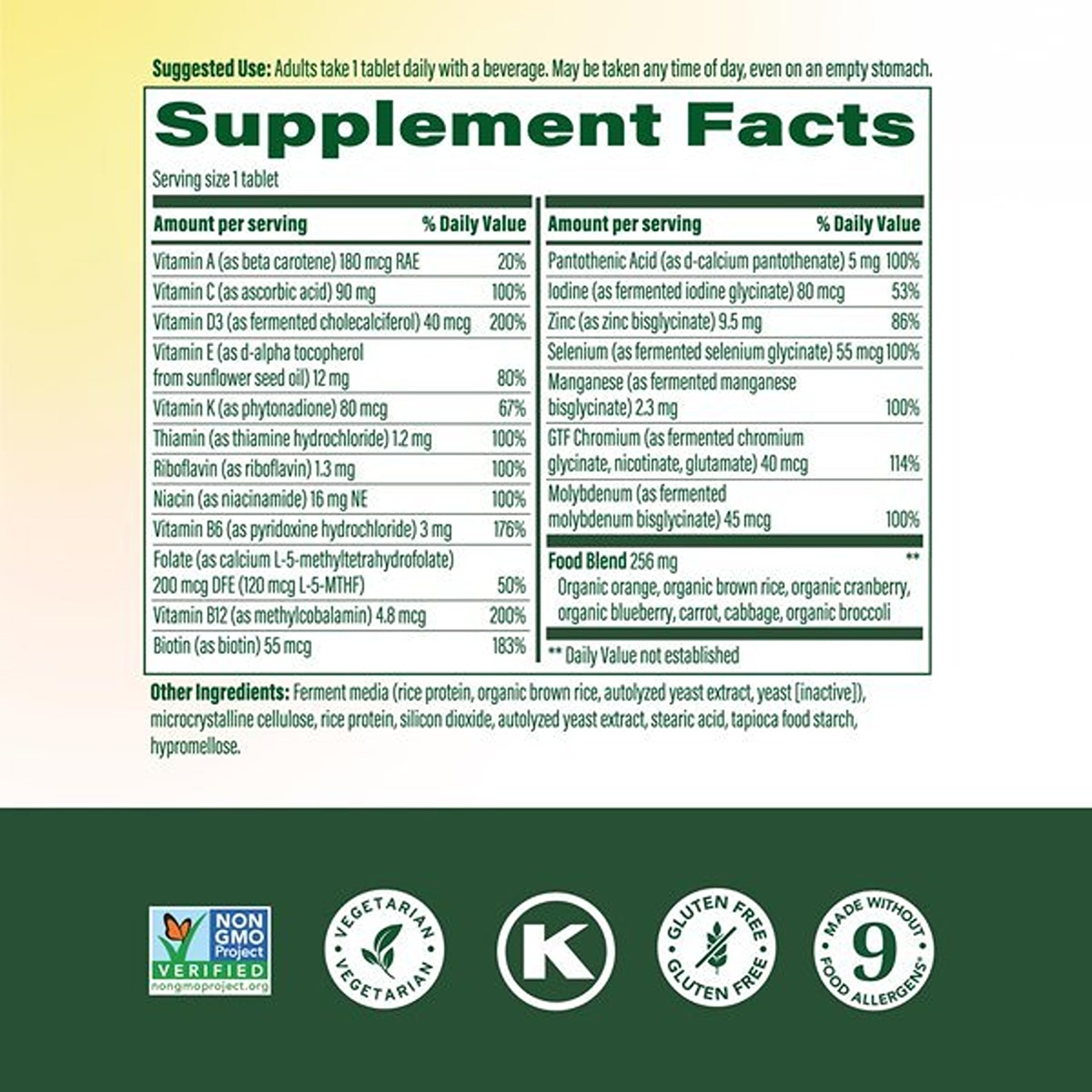 MegaFood ingredientes alimentarios que ilustran su origen FoodState