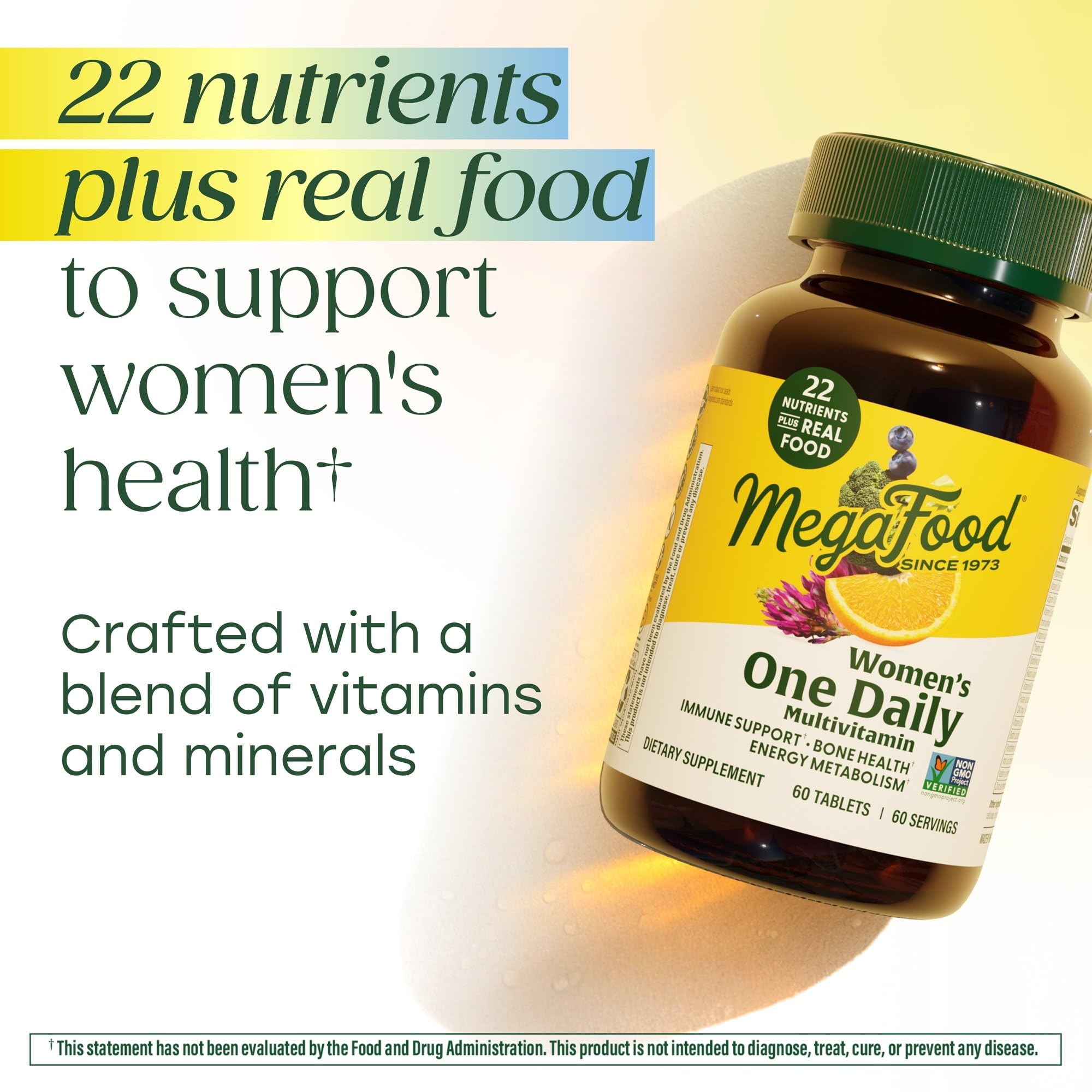 MegaFood real food blend image with blueberry cranberry broccoli showing natural ingredient inclusion