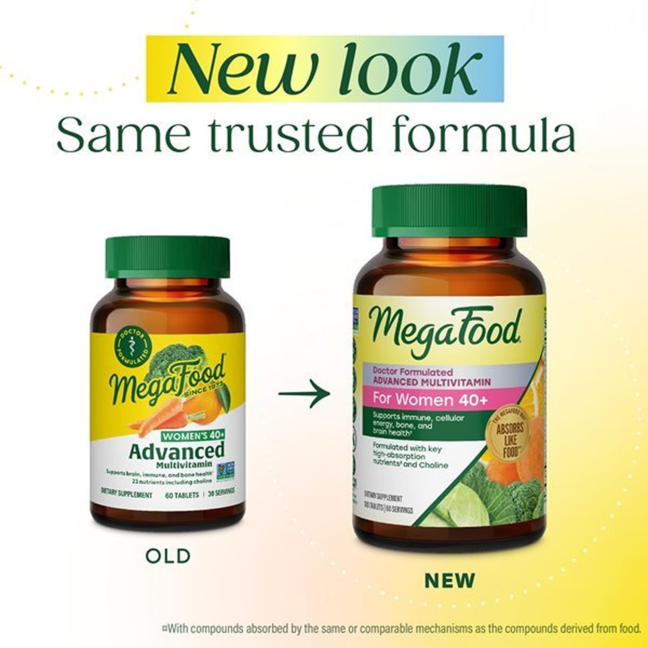 MegaFood tabletas vistas de cerca que muestran tamaño y acabado