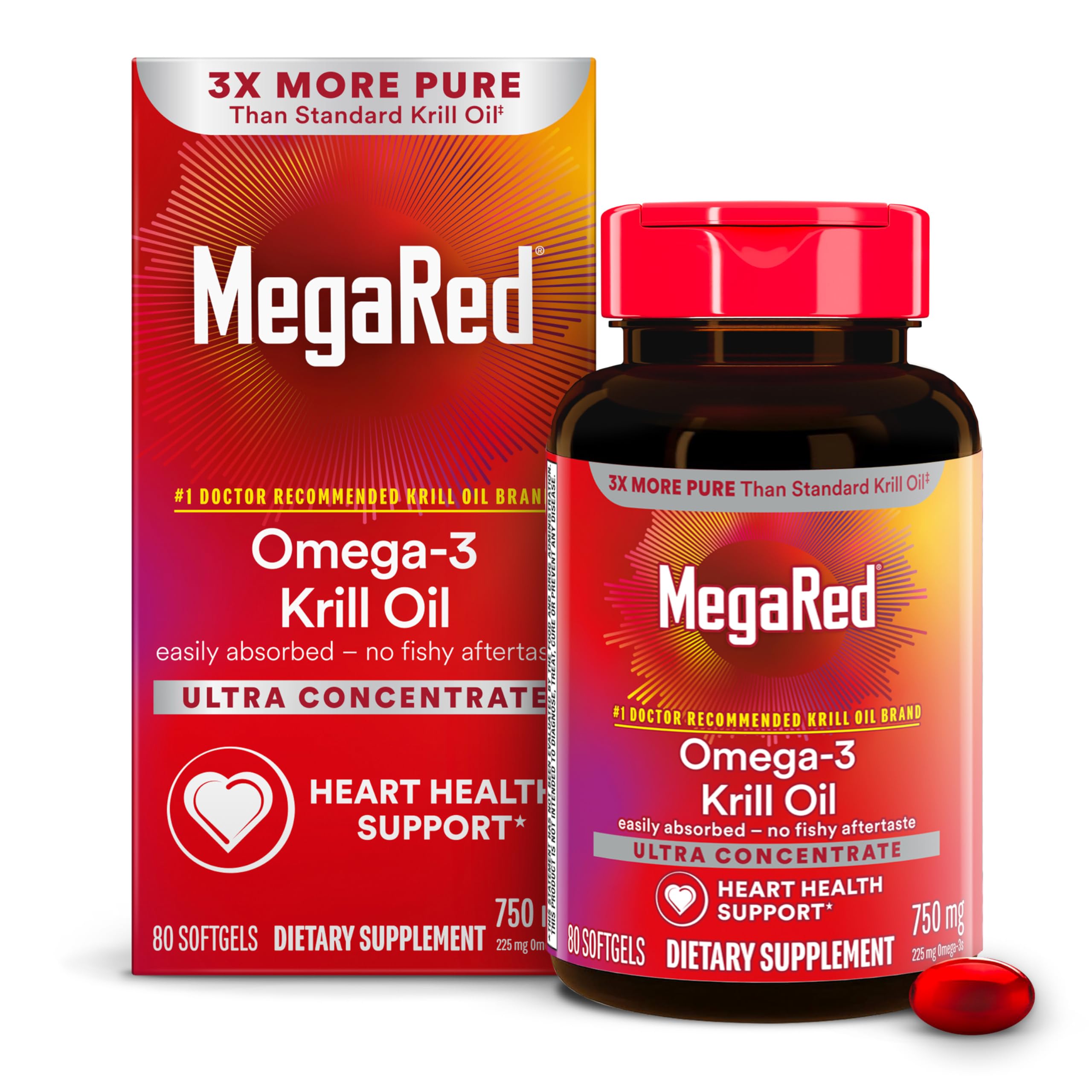 MegaRed envase frontal mostrando 80 cápsulas y beneficio cardiovascular