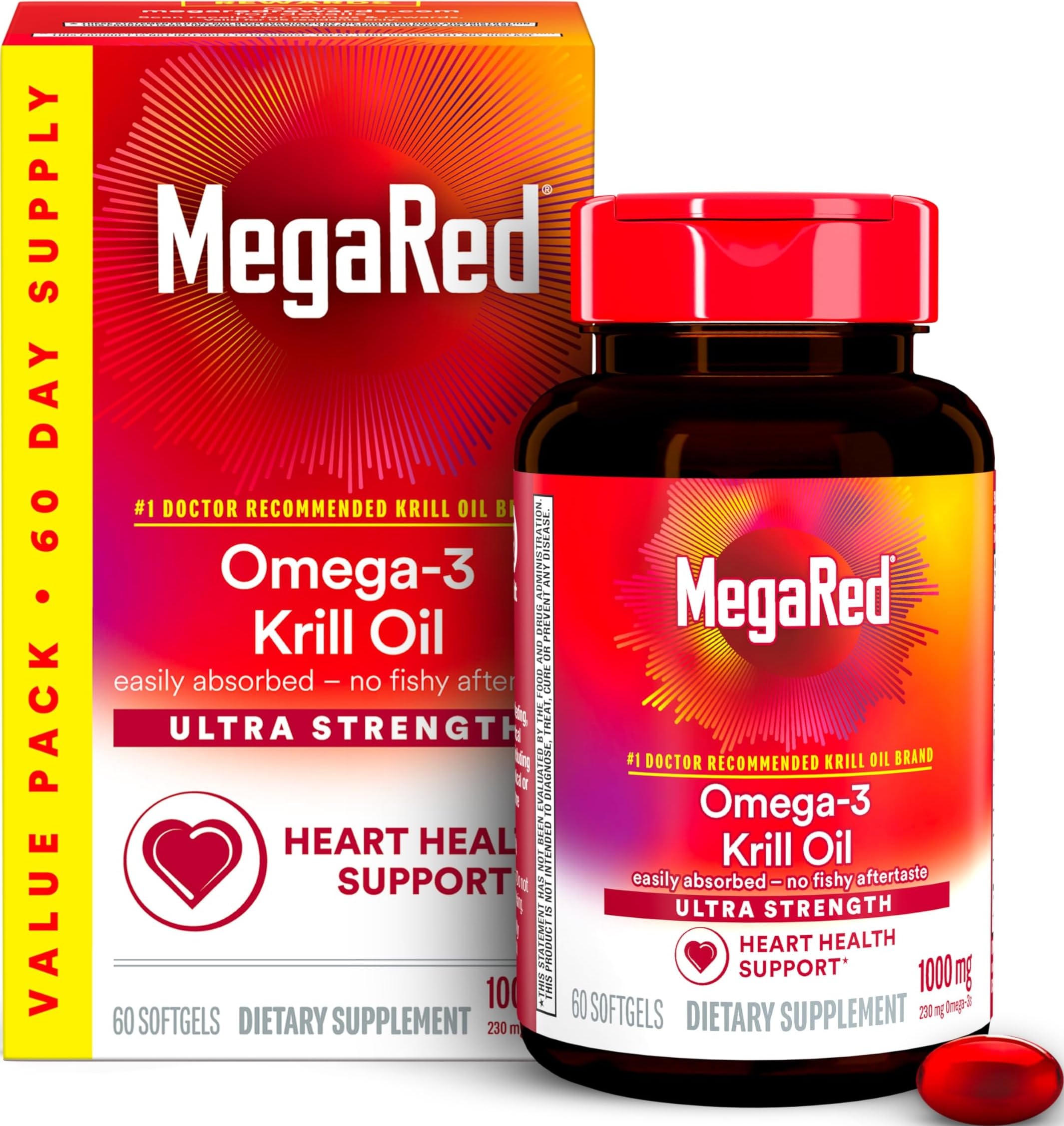 MegaRed frontal del envase 60ct mostrando información clara y beneficio cardiovascular