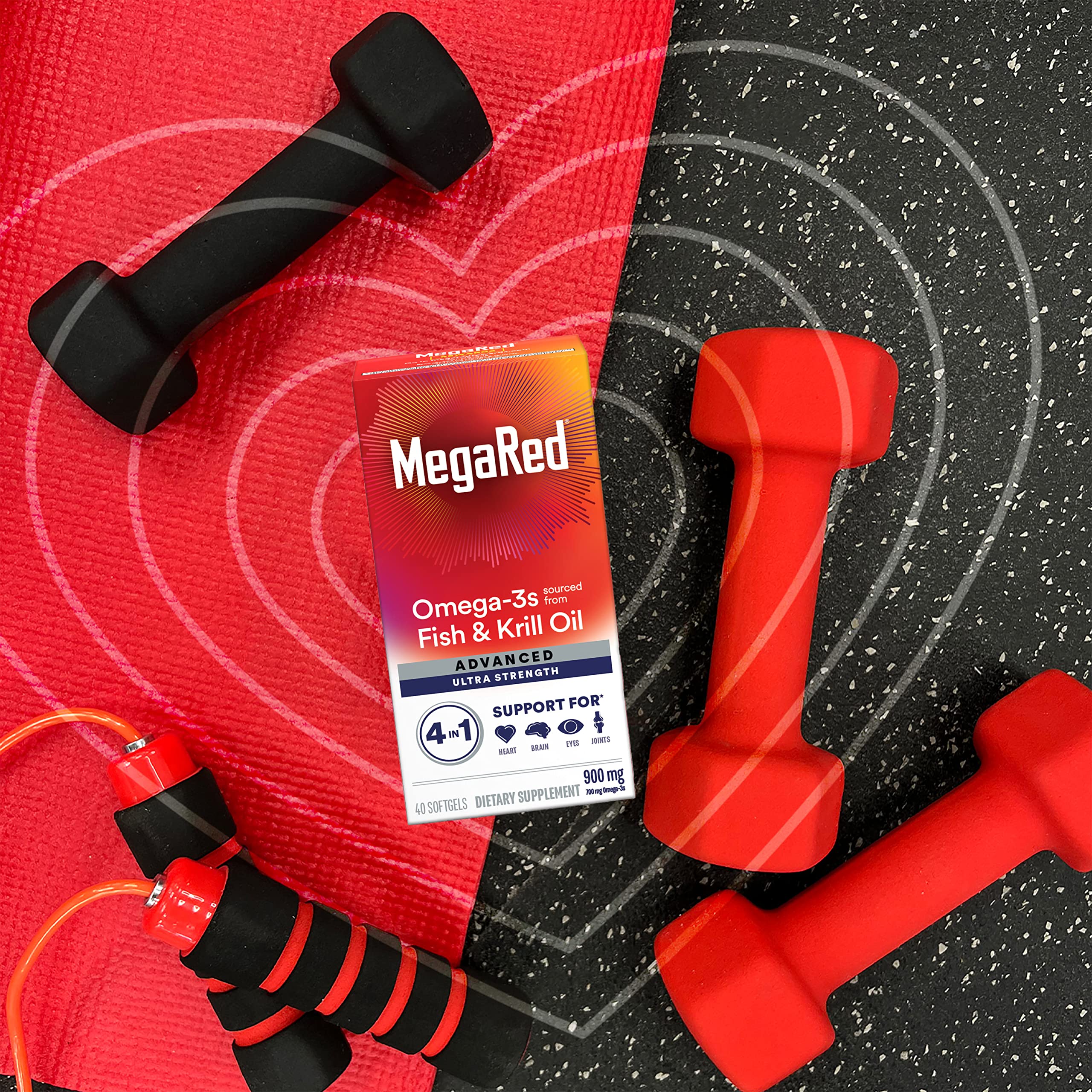 MegaRed label detail with ingredient highlights and purity guarantee benefit