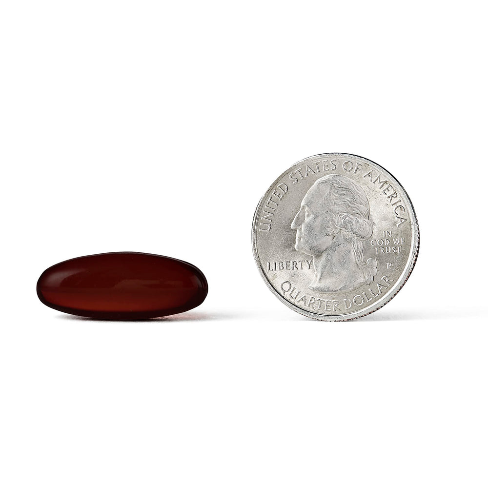 MegaRed softgel beside fish and krill icons illustrating combined Omega-3 benefit