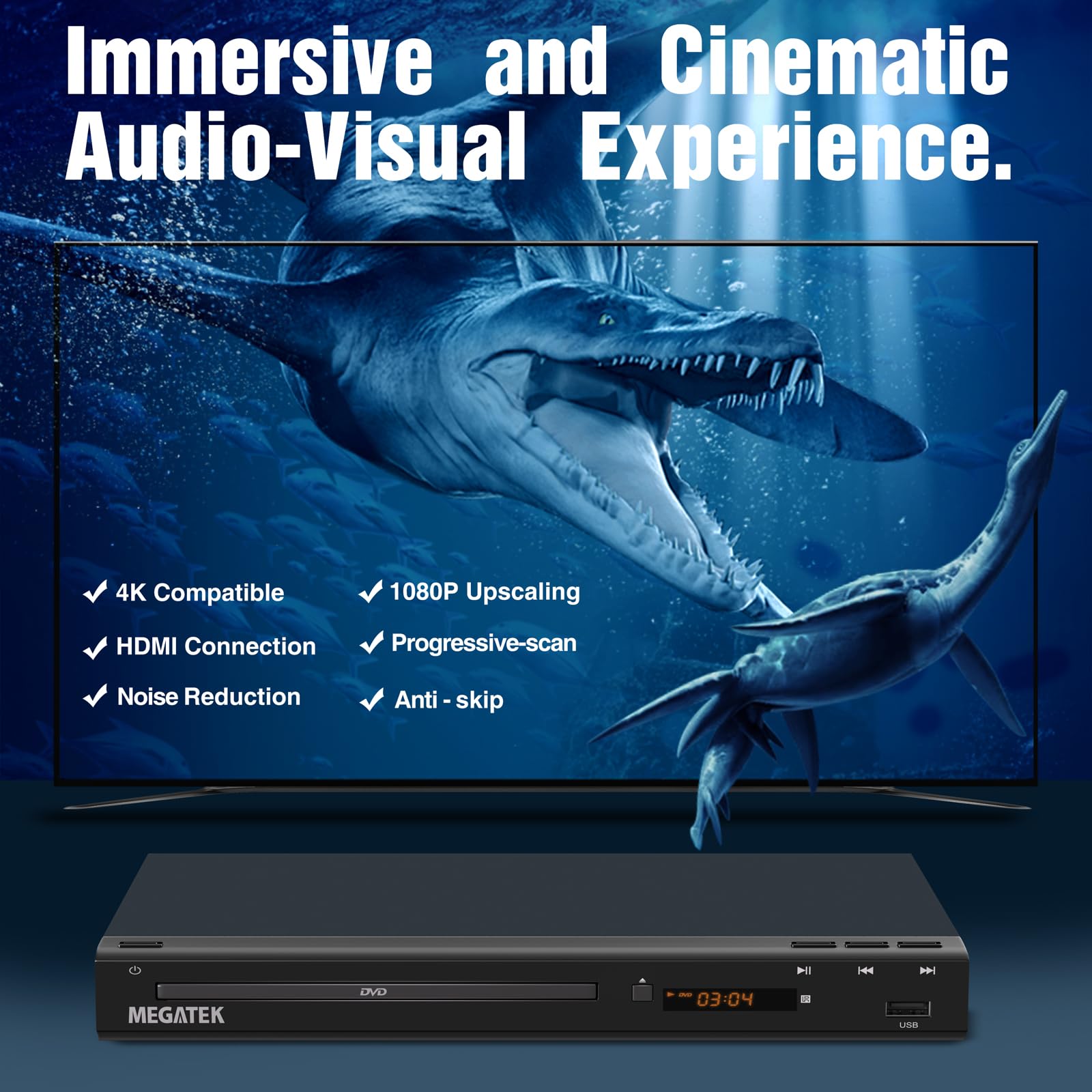 MEGATEK conexiones HDMI y AV para señales digitales y analógicas