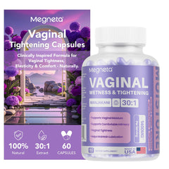 MEGNETA vista frontal del envase que destaca fórmula vegana y beneficios íntimos