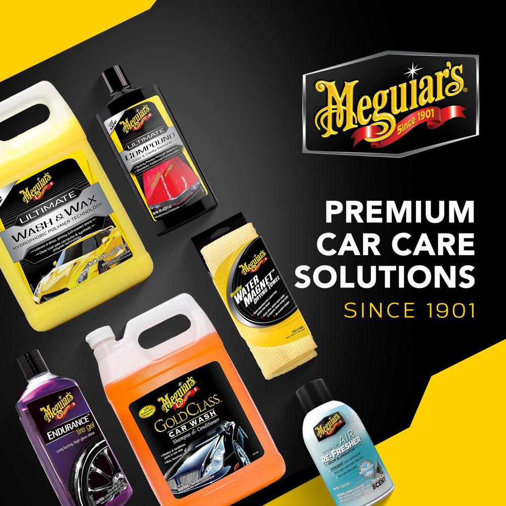 Meguiar's accesorios organizados que evidencian un kit completo y profesional