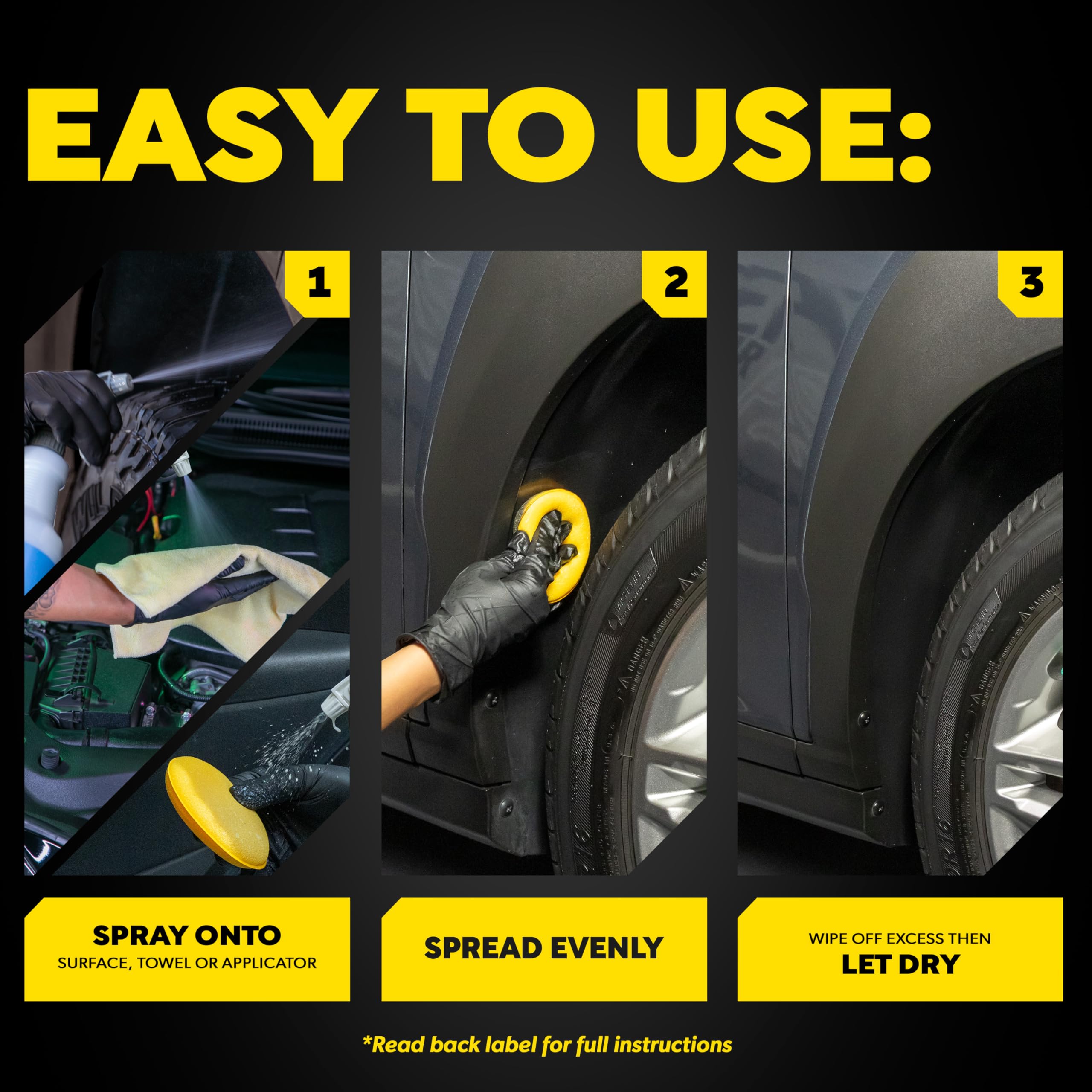 Meguiar's D170 manos con guantes aplicando para seguridad y precisión