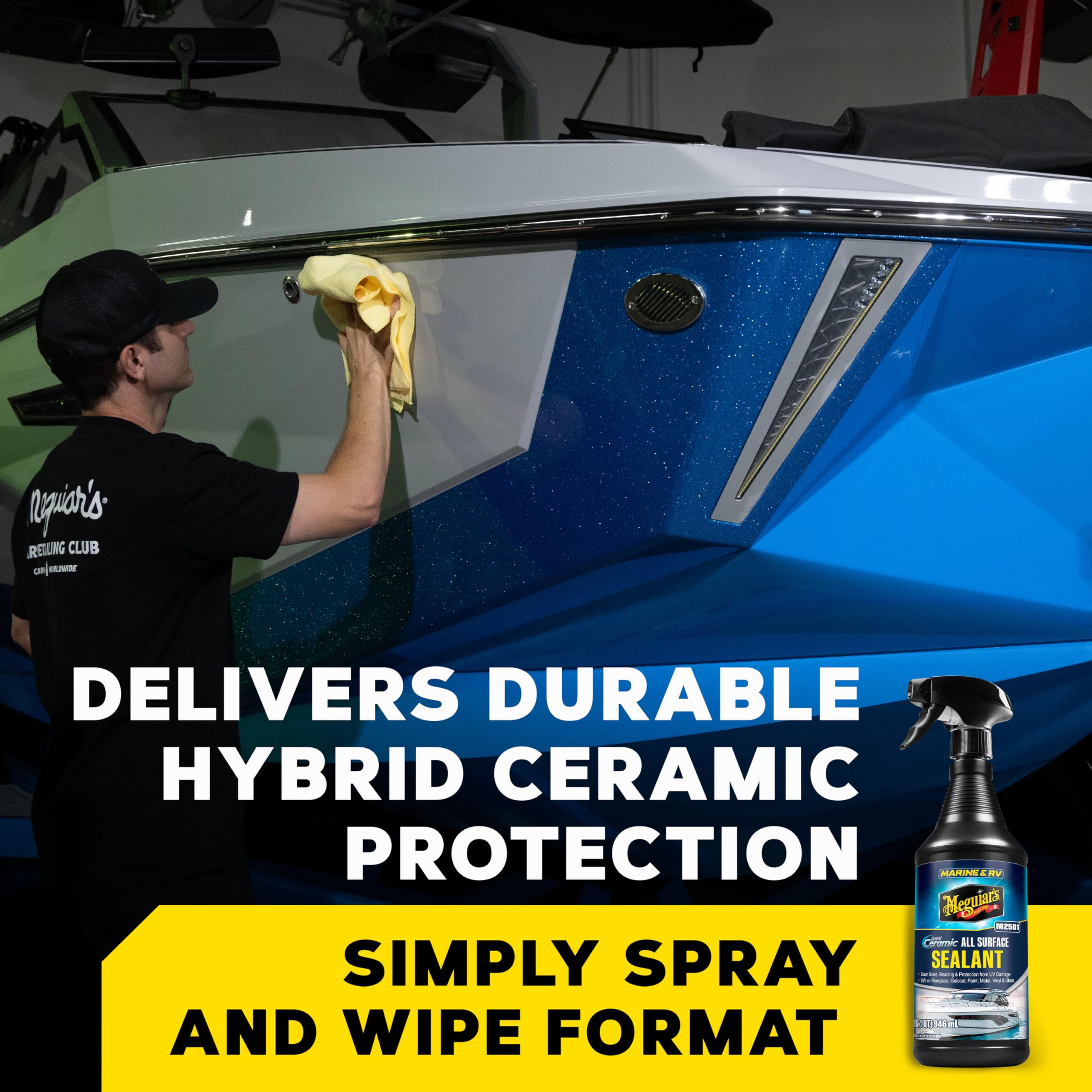Meguiar's atomizador en detalle con textura de la solución y control fácil