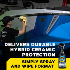 Meguiar's atomizador en detalle con textura de la solución y control fácil