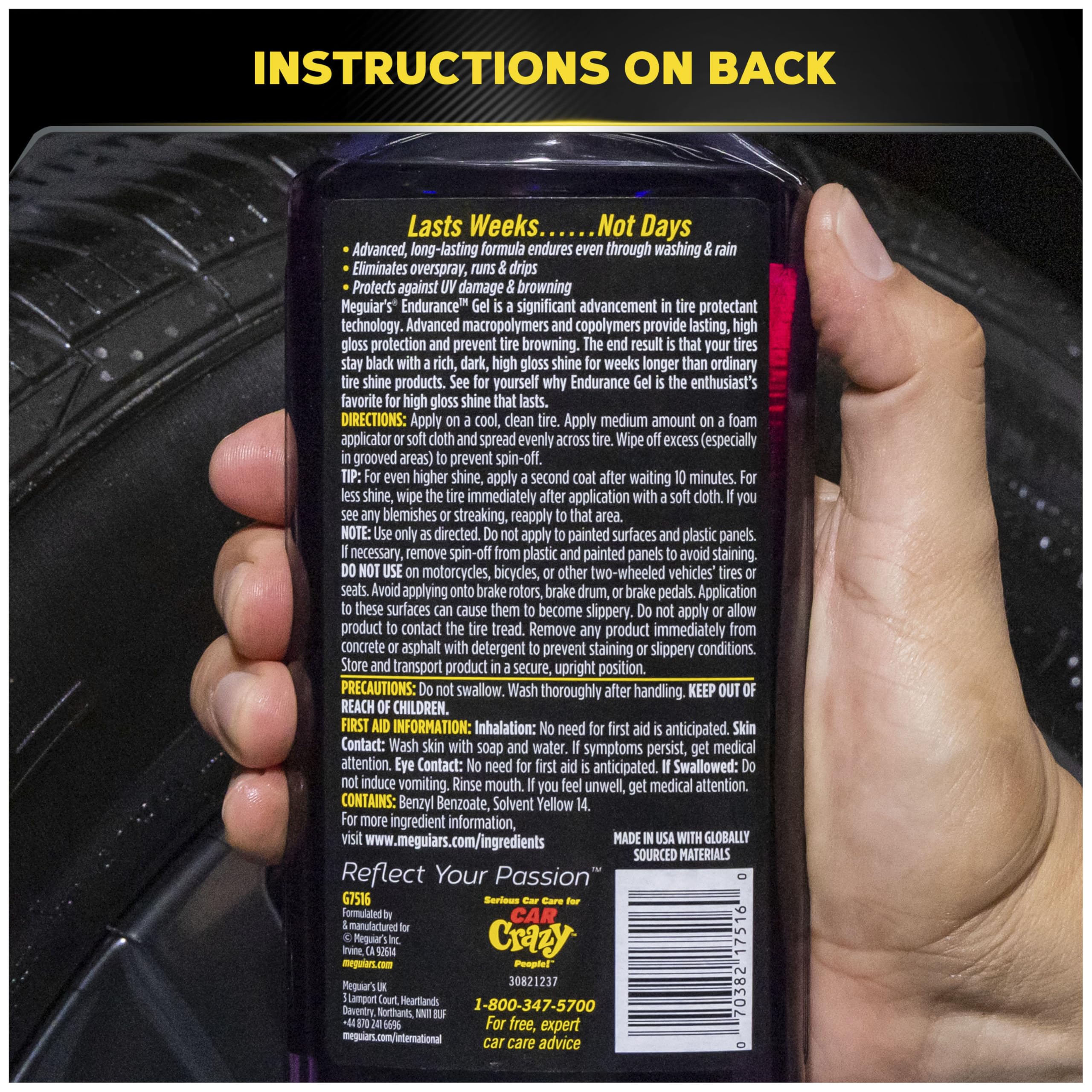 Meguiar's coche con llantas brillantes demostrando resultado estético final
