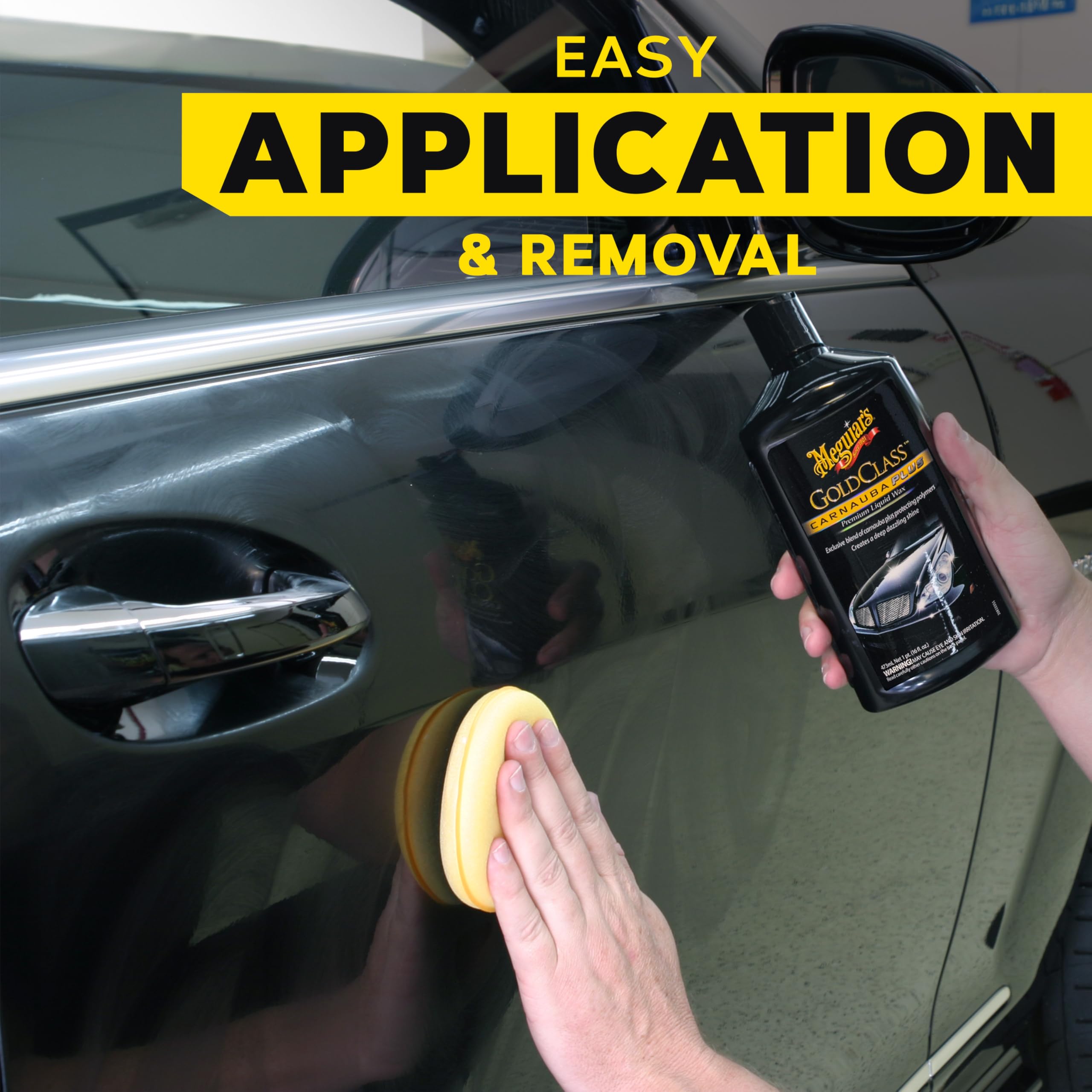 Meguiar's etiqueta con información y beneficios de la fórmula carnauba
