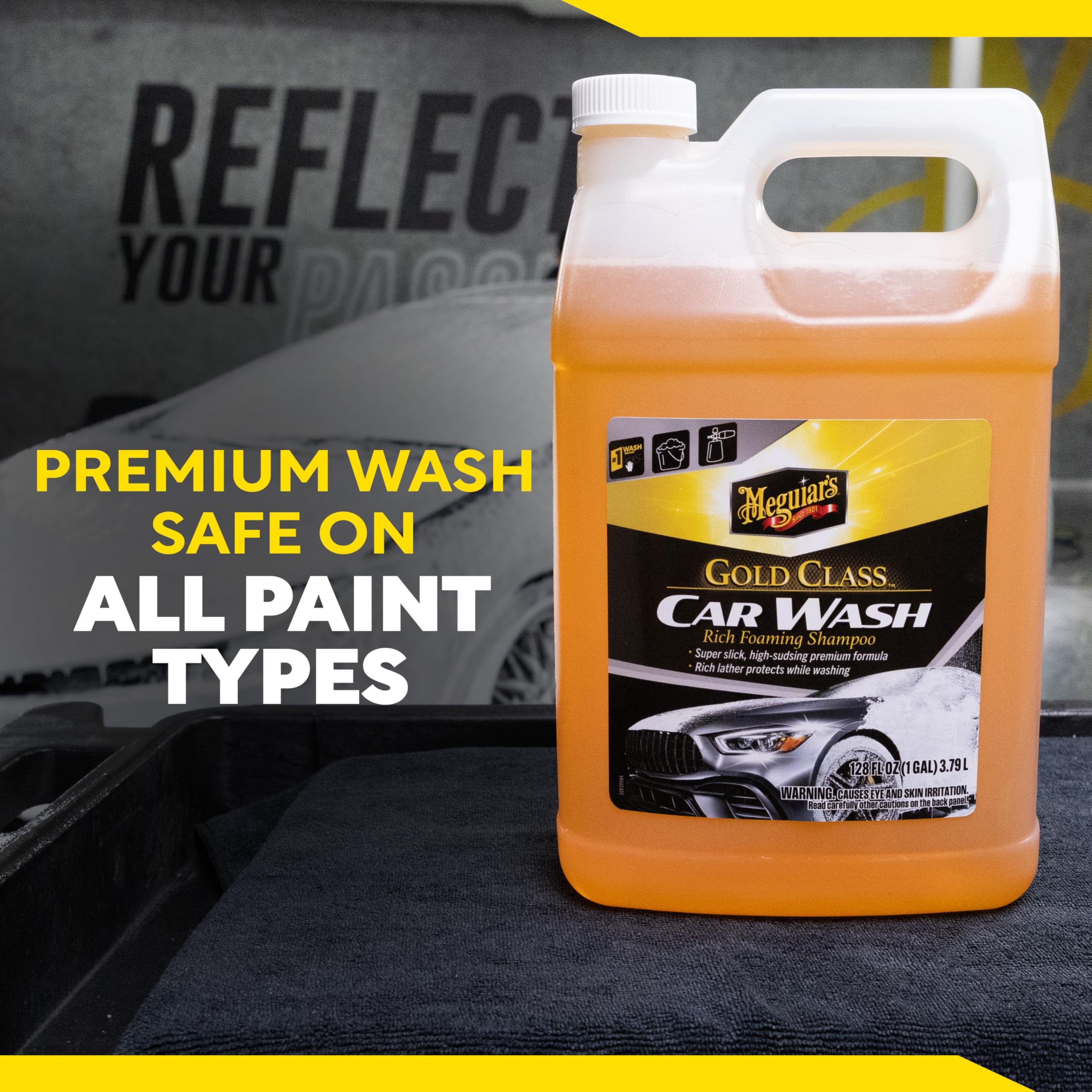Meguiar's etiqueta con cumplimiento EC 648/2004, opción biodegradable