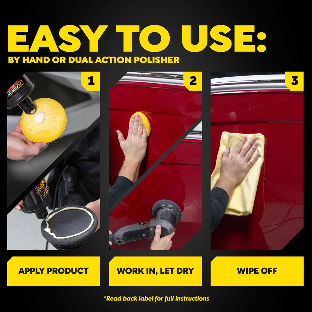 Meguiar's etiqueta con instrucciones claras para aplicación segura