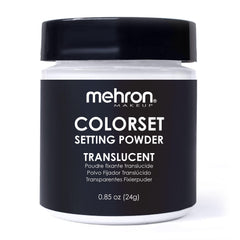 Mehron Makeup envase frontal translúcido, presenta acabado profesional