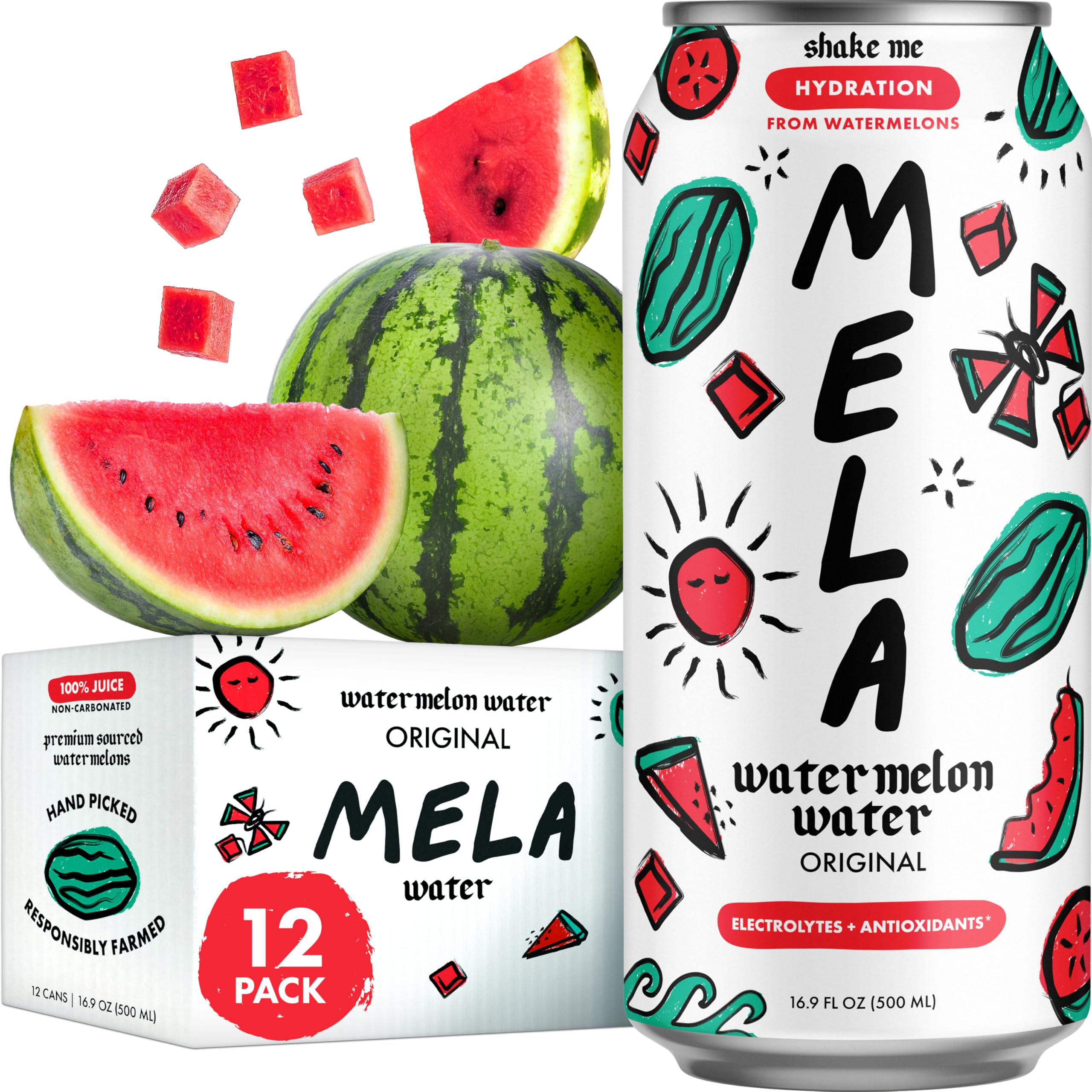 Mela Water lata frontal mostrando diseño y frescura